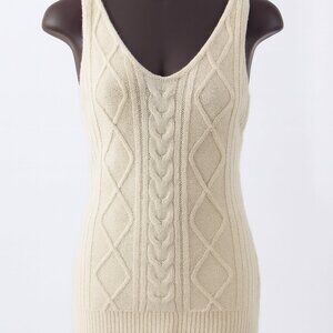 Chic Cream Cable Knit Sweater – Women’s Medium
